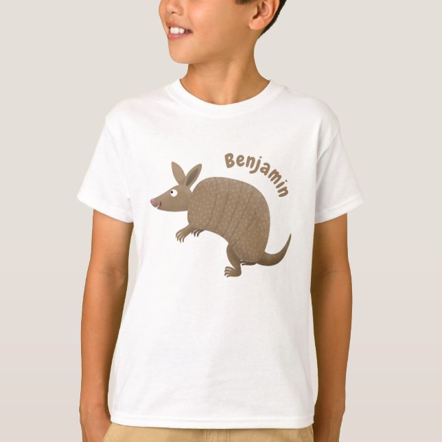 T-shirt Drôle armadillo joyeux dessin animé (Devant)