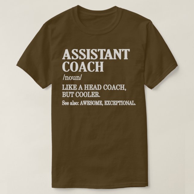 T-shirt Drôle Assistant Coach Cadeaux Sports Coaching 2 (Design devant)