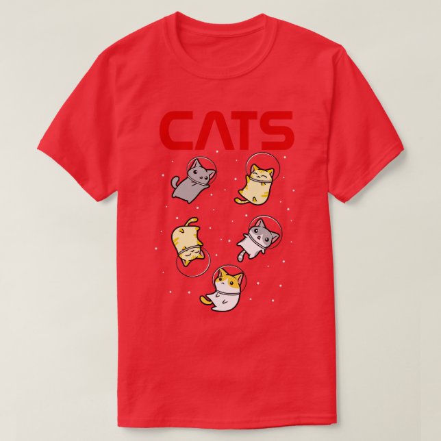 T-shirt Drôle Astronaut spatial Cadeaux de chats Hommes Fe (Design devant)
