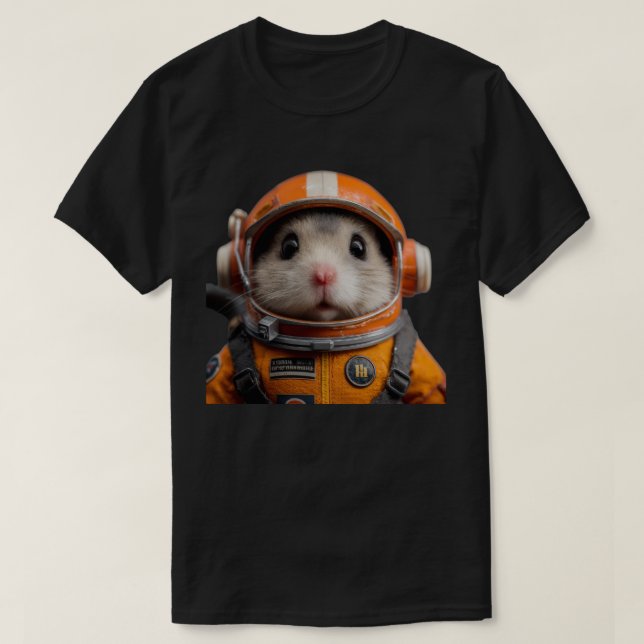 T-Shirt Drôle Astronaute Hamster de l'Espace – Sar (Design devant)