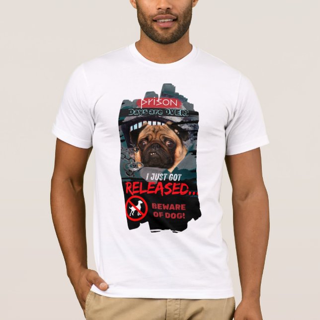 T-shirt drôle Attention au Chien – Tee-shirt de Ch (Devant)