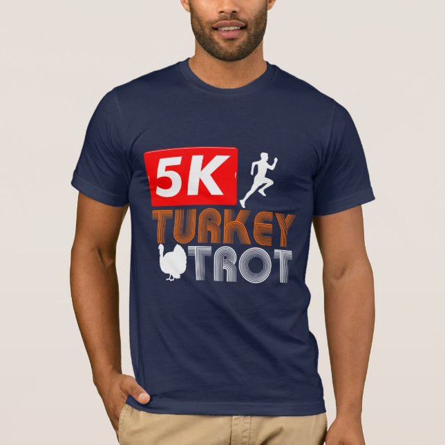 T-shirt Drôle automne Thanksgiving Turkey Trot Fall (Devant)