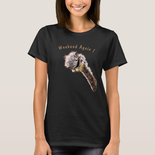 T-shirt drôle avec autruche joyeuse - Texte person (Devant)