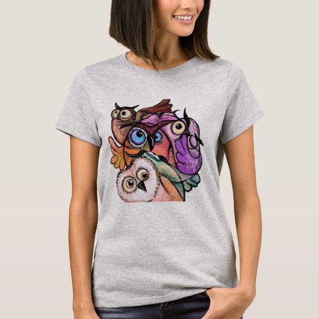 T-shirt drôle avec chouettes surprises (Devant)