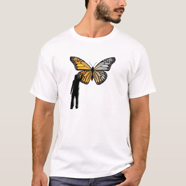 T-shirt drôle avec graffiti de papillon (Devant)