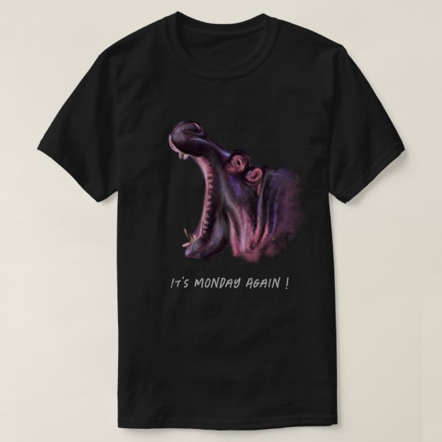 T-shirt drôle avec gros hippo et texte personnalis (Design devant)