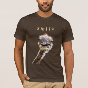T-Shirt drôle avec Happy Ostrich - Smile