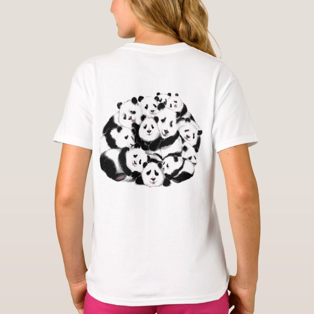 T-shirt drôle avec la famille Panda (Dos)