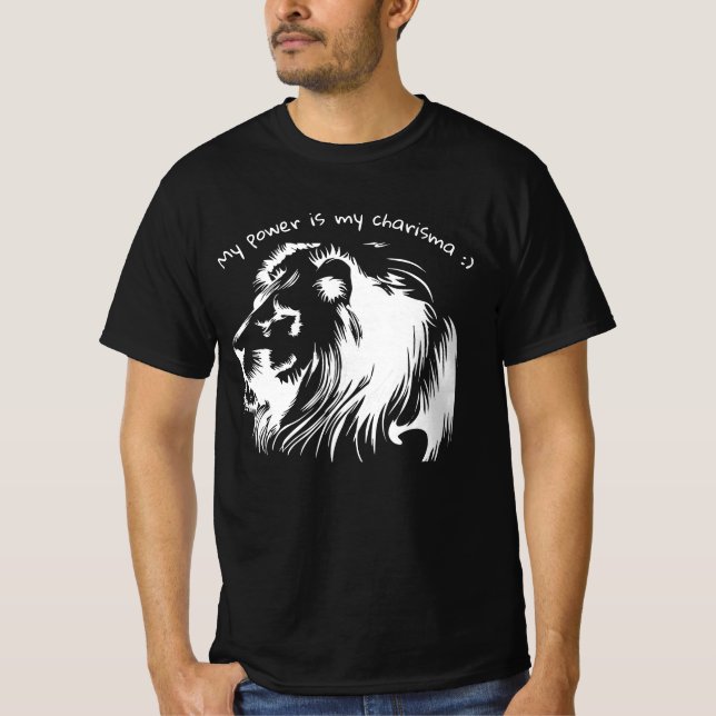 T-shirt drôle avec lion (Devant)