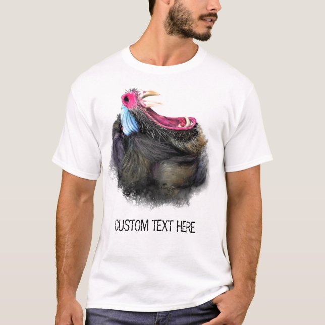 T-shirt drôle avec mandrill en colère et texte per (Devant)