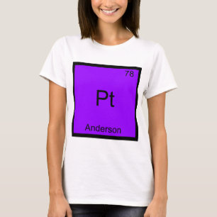 T-shirt drôle avec symbole d'élément de chimie Pt