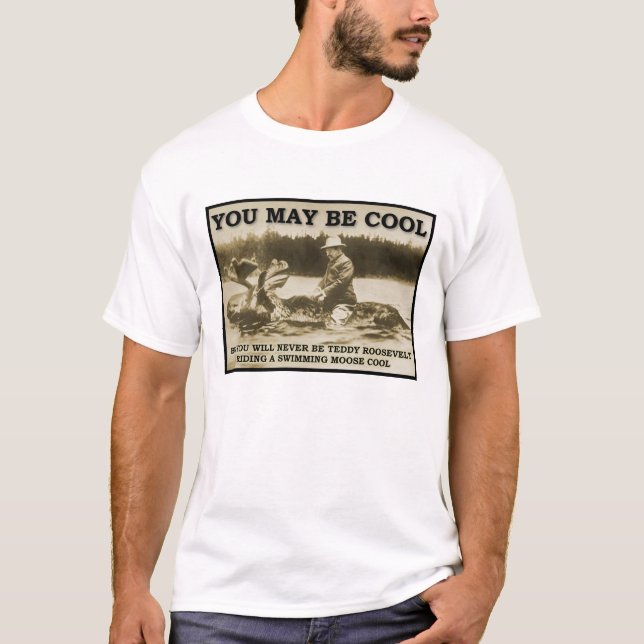 T-shirt drôle avec Teddy sur un orignal (Devant)