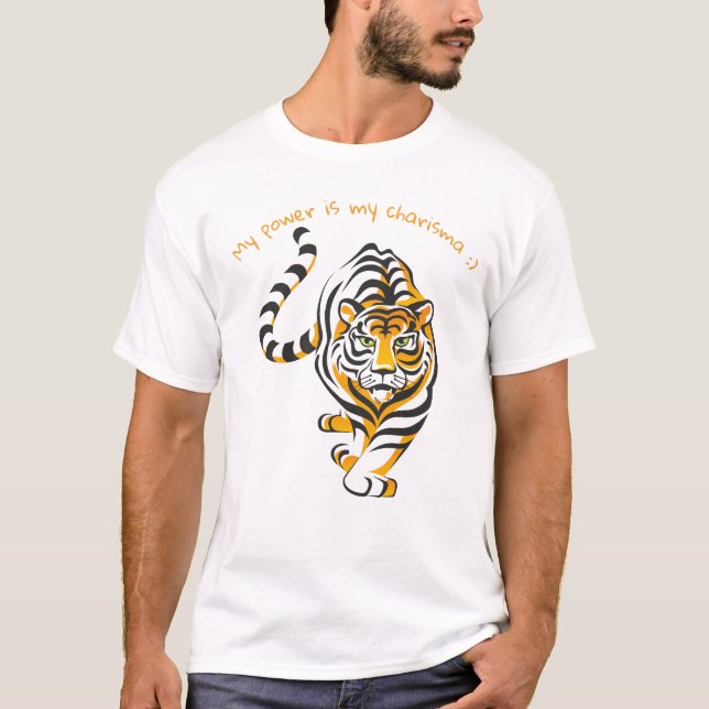 t-shirt drôle avec tigre (Devant)