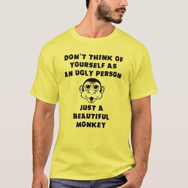 T-shirt drôle avec un beau singe Humour (Devant)