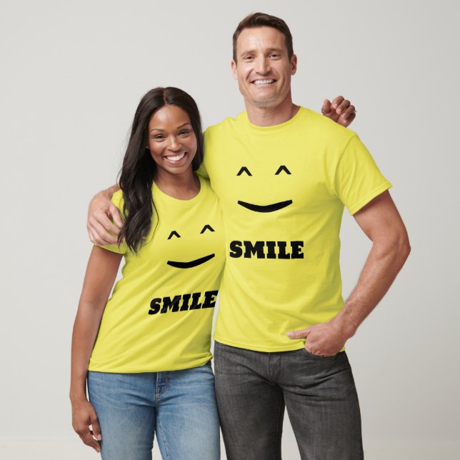 T-shirt drôle avec un visage souriant Emoji (Unisexe)