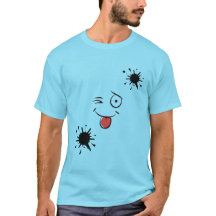 T-shirt drôle avec visage souriant et éclaboussure