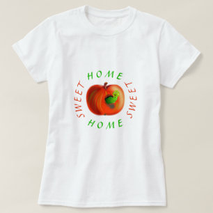 T-shirt drôle avec Worm In Apple - Home Sweet Home