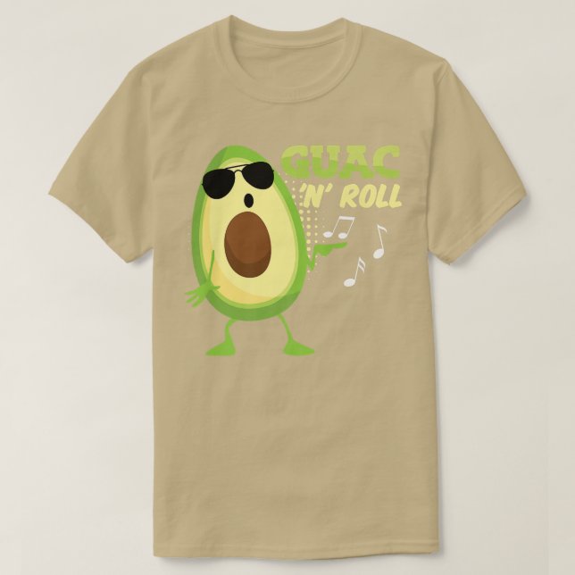 T-shirt Drôle Avocado Guac n Roll Guacamole Mexicain Rocke (Design devant)