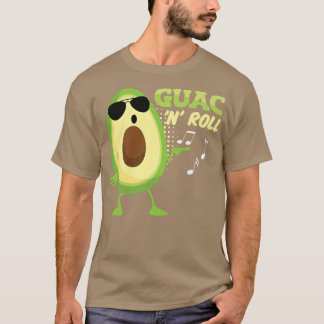 T-shirt Drôle Avocado Guac n Roll Guacamole Mexicain Rocke