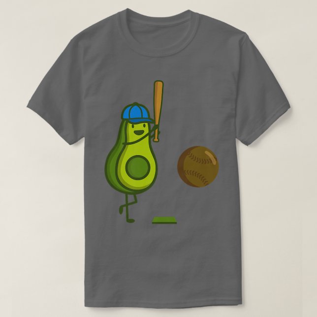 T-shirt Drôle Avocado jouant au baseball (Design devant)
