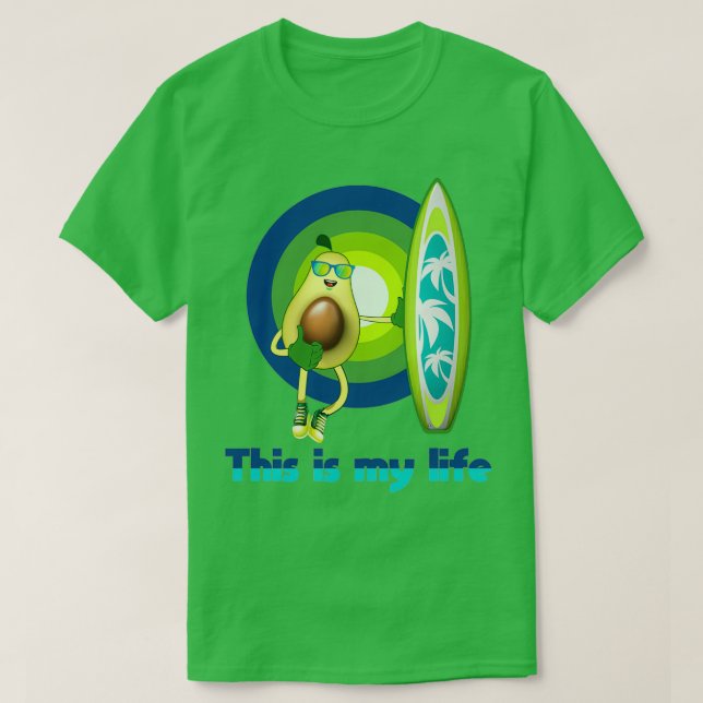 T-shirt drôle avocado surf drôle t J'aime ce fruit (Design devant)