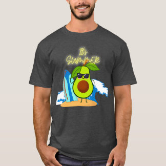 T-shirt Drôle Avocado Surfant Son Été