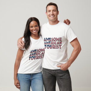 T-shirt Drôle Awesome Américain Tourisme Typographie