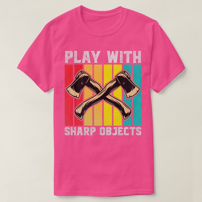 T-shirt Drôle Ax Jeu Avec Objets Sharp Ax (Design devant)