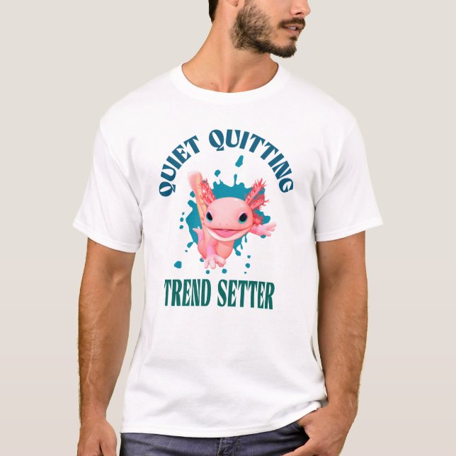 T-shirt Drôle Axolotl Rose Paramètre de Tendance d'Abandon (Devant)