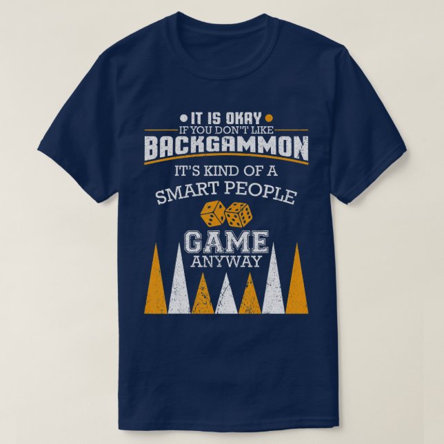 T-shirt Drôle Backgammon Dit I Board Game I Backgammon (Design devant)