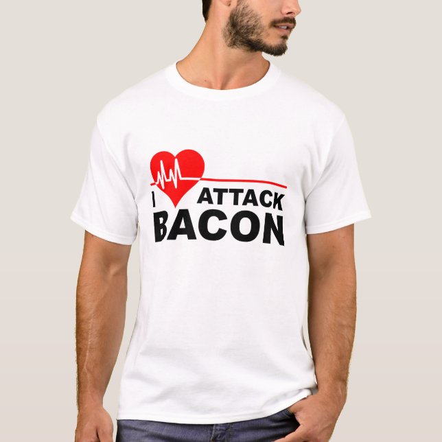 T-shirt drôle Bacon crise cardiaque (Devant)