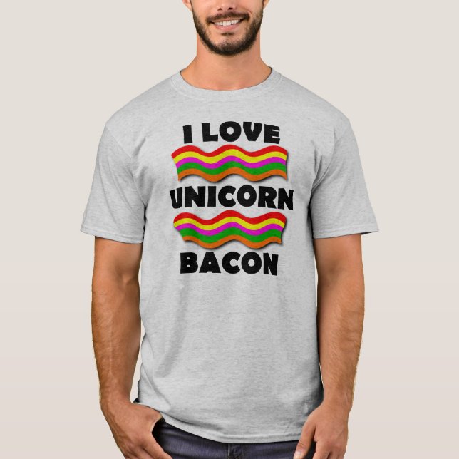 T-Shirt Drôle Bacon Licorne (Devant)