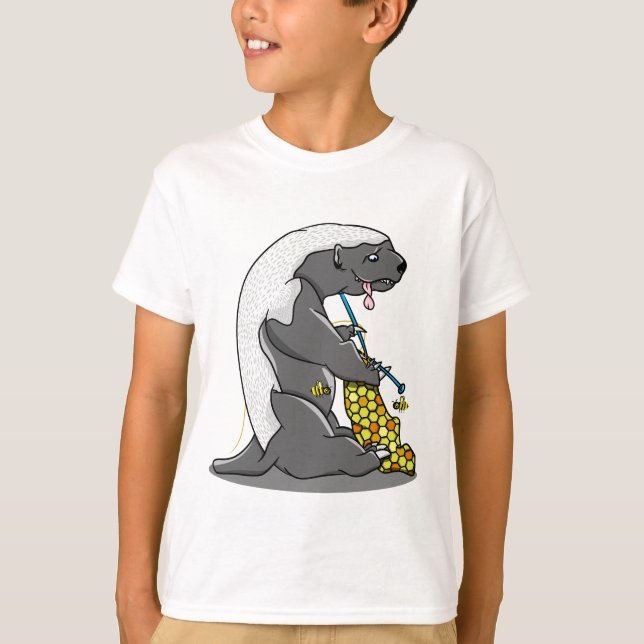 T-shirt Drôle badger miel (Devant)