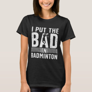 T-shirt Drôle Badminton Art Pour Hommes Femmes Navette Spo