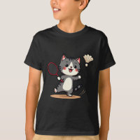 Drôle Badminton mignon Chat Racket Shutette Hommes
