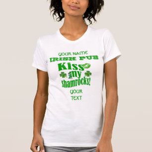 T-shirt Drôle baiser mon shamrocks St Patrick