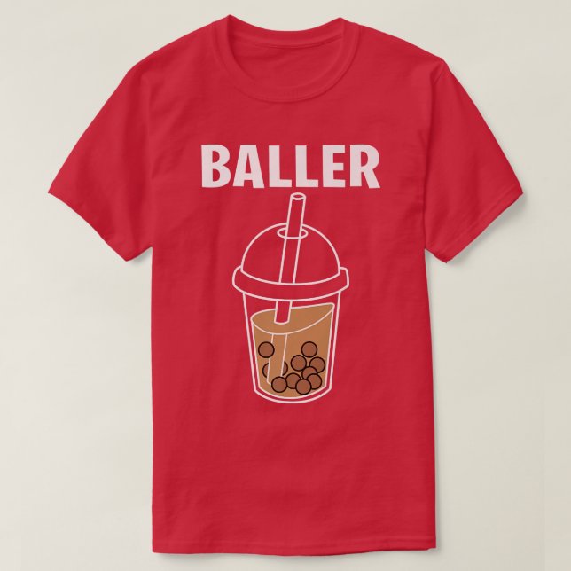 T-shirt Drôle Baller Bubble Lait Thé Cute Kawaii Boba Drin (Design devant)