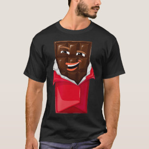 T-shirt Drôle Bar Chocolat Avec Un Chocolat Visage Sourian