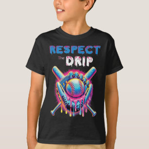 T-shirt Drôle Baseball Drip Glace Cream Déchirer Respect L