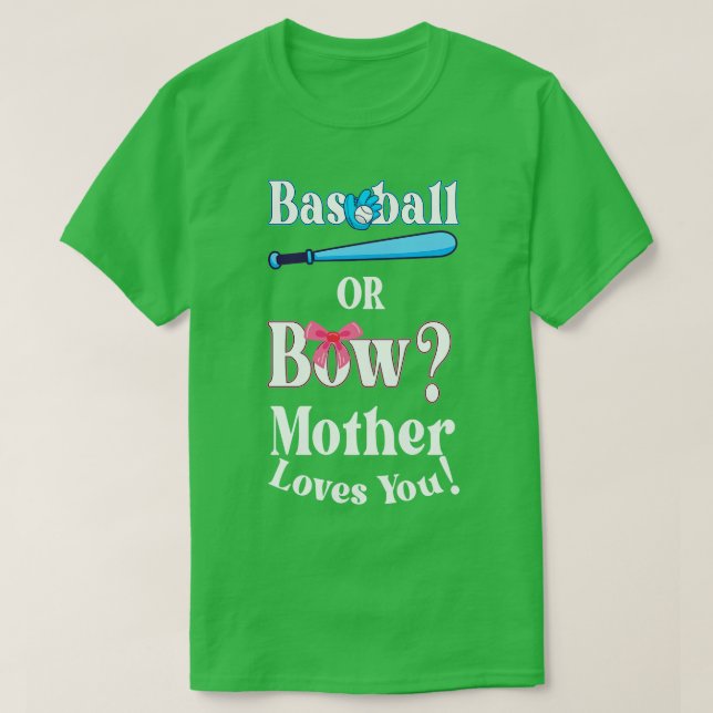 T-shirt Drôle Baseball Ou Bow Mère Vous Aime (Design devant)