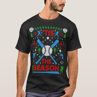 T-shirt Drôle Baseball Tis the Season horrible Christmas S