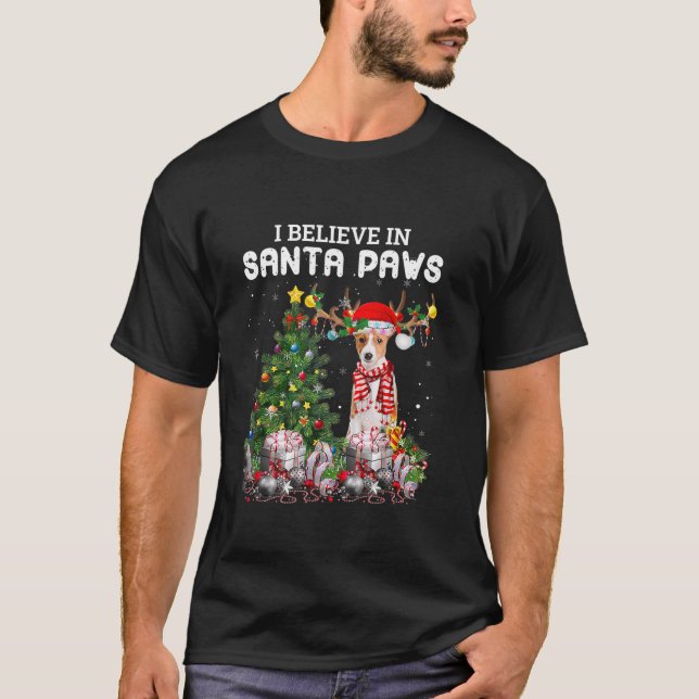 T-shirt Drôle Basenji Chien sapin de Noël Pyjama de Noël (Devant)
