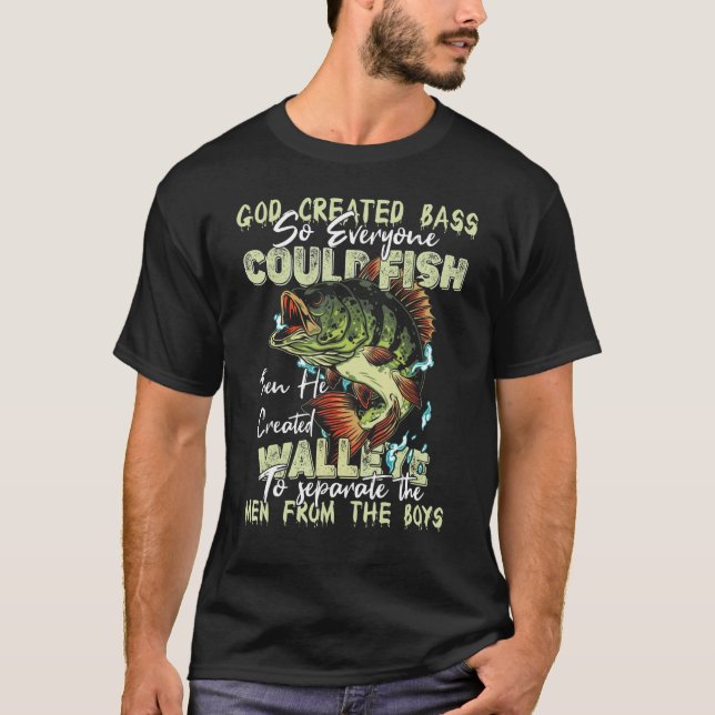 T-shirt Drôle Basse Manly Et Pêche Au Walleye (Devant)