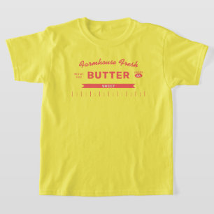 T-shirt Drôle bâton de beurre "Sucré" jaune personnalisé