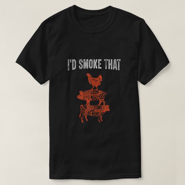 T-shirt Drôle Bbq Fumeur Costume Chef Fumeur Je fumerais ç (Design devant)