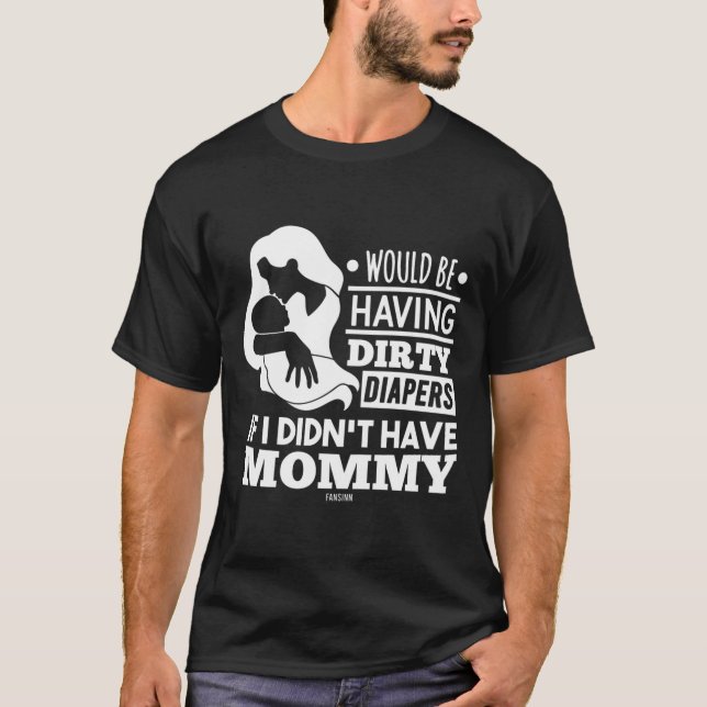 T-shirt Drôle bébé dire la grossesse Mami T- (Devant)