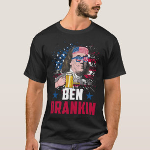 T-shirt Drôle Ben Drankin 4 juillet États-Unis Drapeau Hom