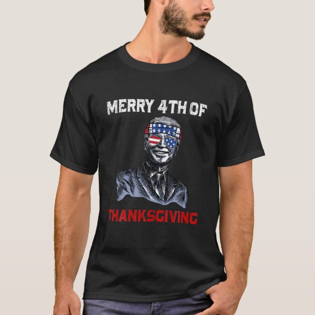 T-shirt Drôle Biden Dazed Joyeux 4E D'Entre Vous Connaisse (Devant)