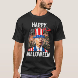 T-shirt Drôle Biden Happy Halloween 4 juillet Anti Joe B