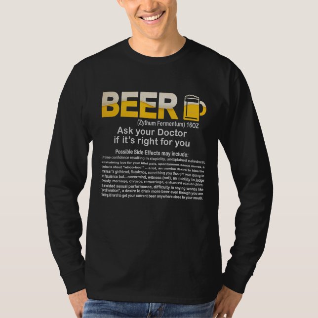 T-shirt Drôle Bière, Demandez à votre médecin si c'est le  (Devant)